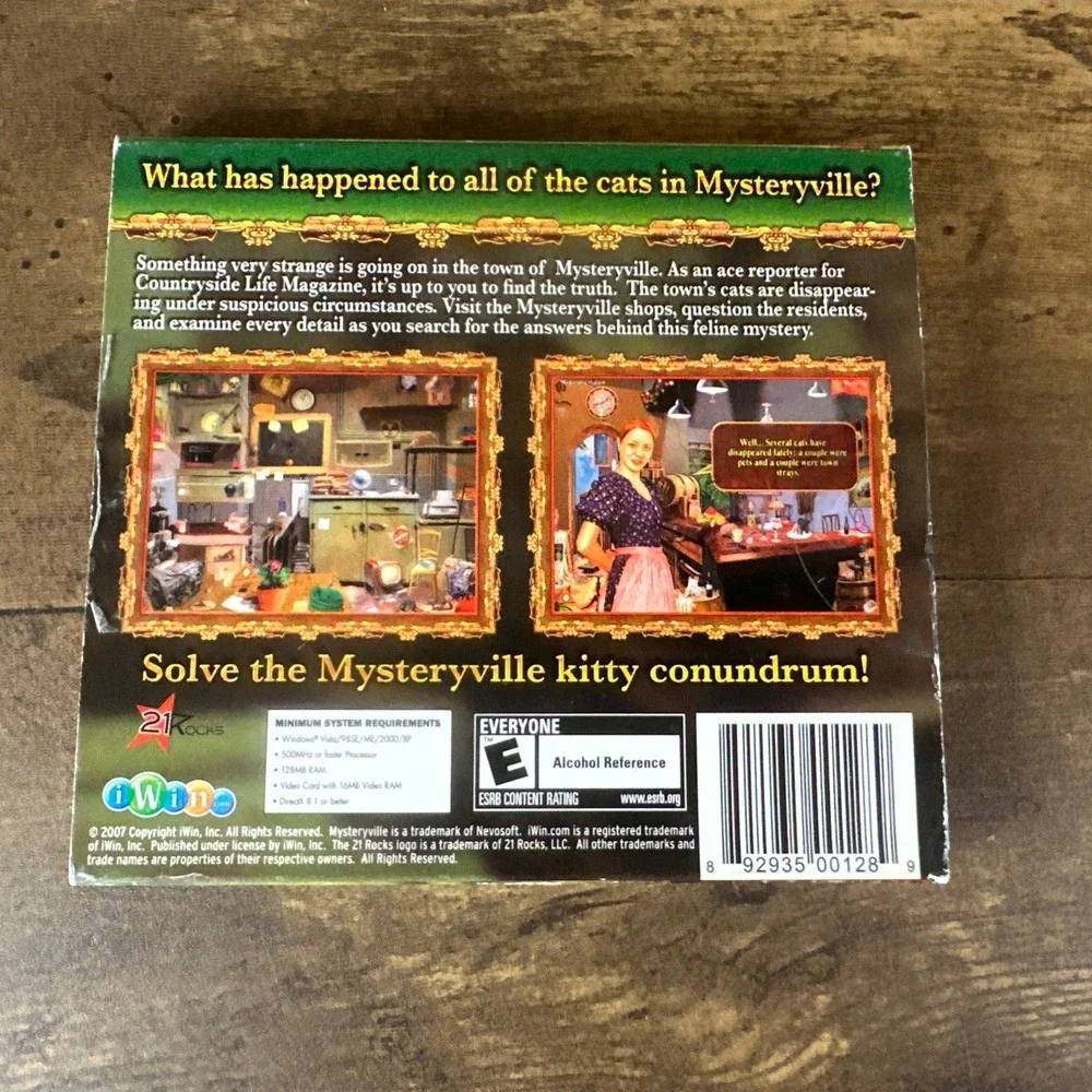 Mysteryville PC Compuer Game Windows Hidden Object picture search game Tested